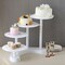 17&#x22; White 4 Tier Plastic CAKE STAND Pillar Design Cupcake Holder